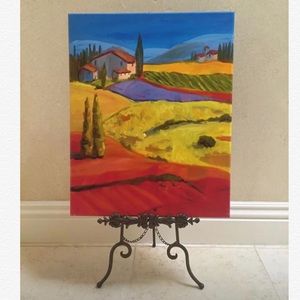 Tuscan Fields of Color Oil on Canvas painting